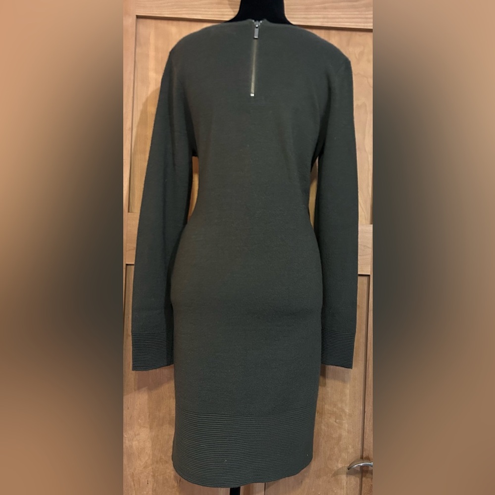 Adrienne Vittadini Olive Long Sleeve Dress - Picture 2 of 6